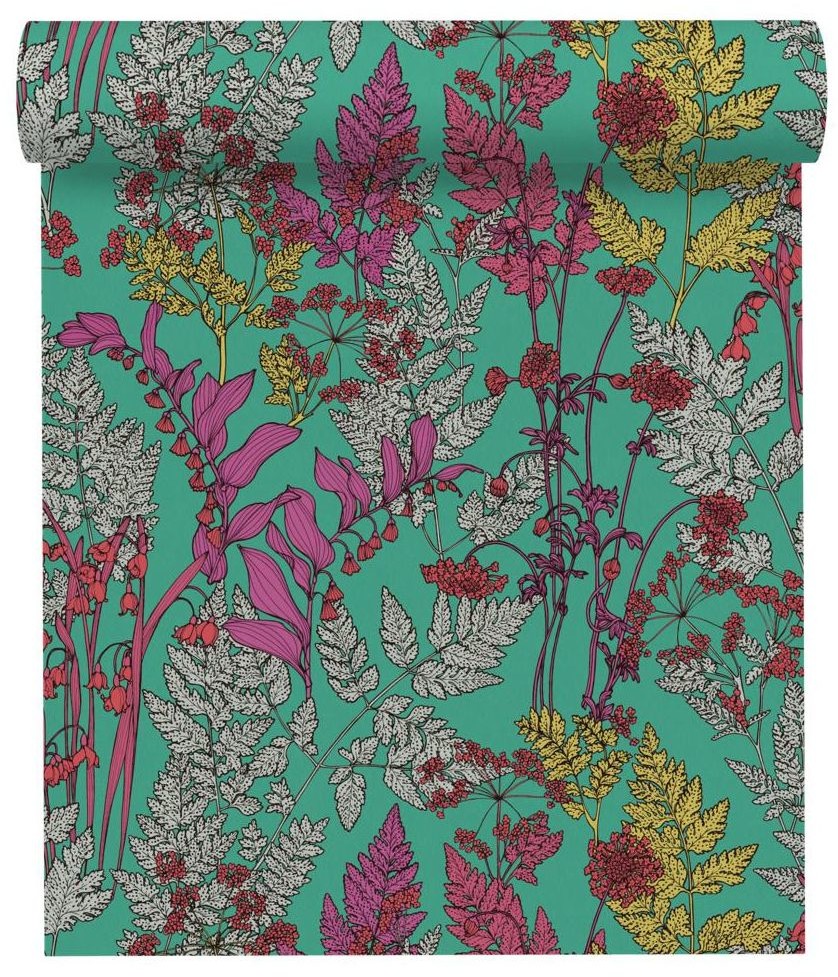 Tapeta Floral Impression 377516 zielona winylowa na flizelinie