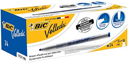 BIC Velleda 1721 ketony Whiteboard Marker (okrągły koronka, 1,5 MM) opakowanie po 24 sztuk niebieski 841841