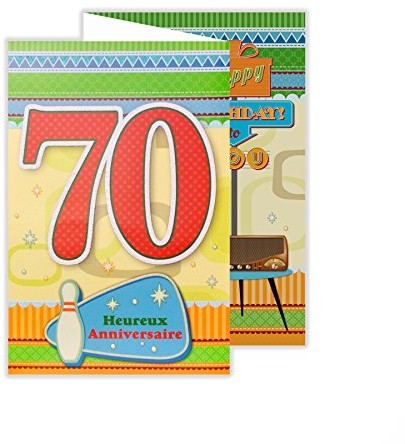 afie Afie 882141 A kartka z życzeniami, motyw Joyeux Anniversaire 70 lat 882141 A