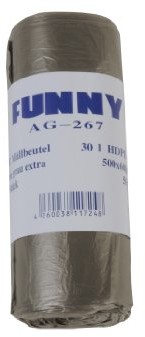 Funny HDPE worków na śmieci Extra, zapewnia niewielkie ilości odpadów kosmetycznych, 500 X 600 MM, szary, około 30 L, 20er Pack (20 X 50 sztuk) AG-267