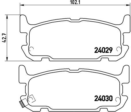 BREMBO Zestaw klocków hamulcowych, hamulce tarczowe P 49 031