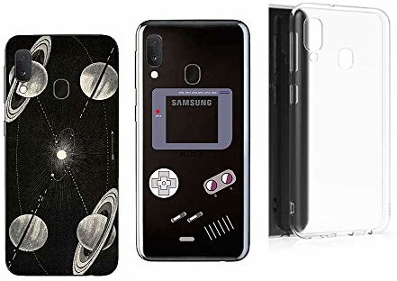 Samsung Novago Novago Kompatybilne z Galaxy A20E 3 przezroczyste odporne na uderzenia miękkie etui ochronne (3 etui, wielokolorowe) SSA20E-CoqueTR