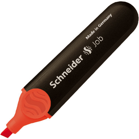 Schneider Textmarker Job 150, odporna na światło, wielokrotnego napełniania, z klipsem, czerwony 1502