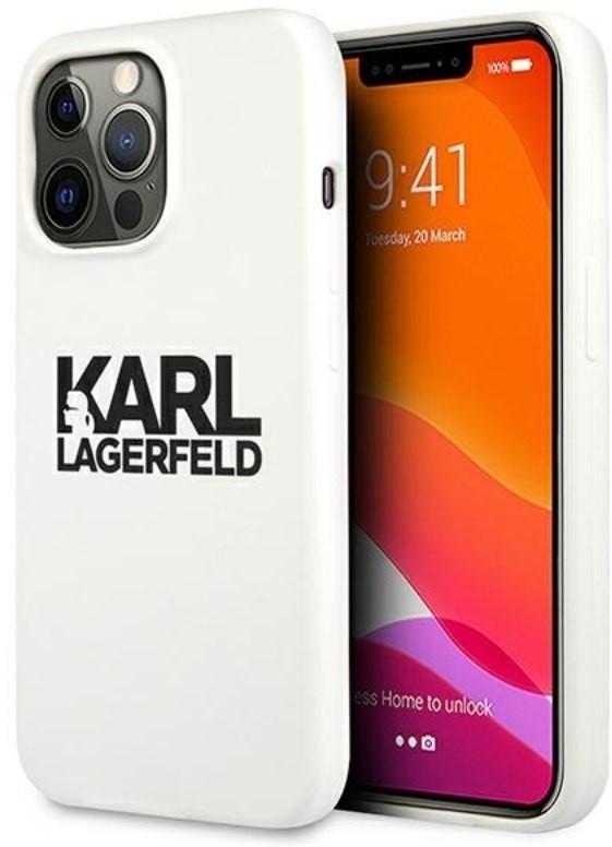 Karl Lagerfeld Silicone Stack Logo - Etui iPhone 13 Pro (biały) KLHCP13LSLKLWH