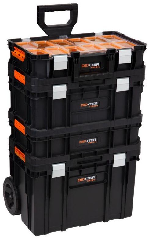DEXTER PRO Modularny zestaw skrzyń narzędziowych na kołach 39 x 53.5 x 82 cm Dexter PRO