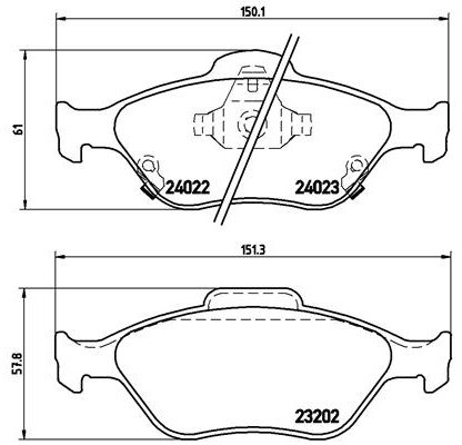 BREMBO Zestaw klocków hamulcowych, hamulce tarczowe P 83 085