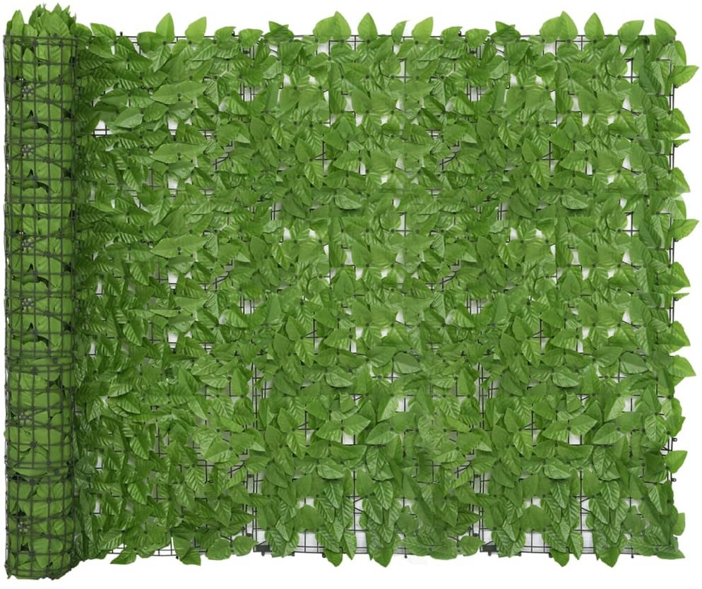 vidaXL Parawan balkonowy, zielone liście, 600x150 cm vidaXL