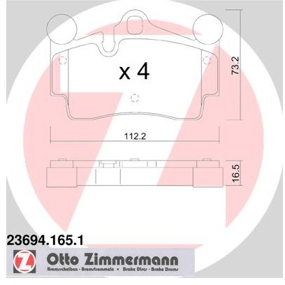 ZIMMERMANN Klocki hamulcowe - komplet 23694.165.1