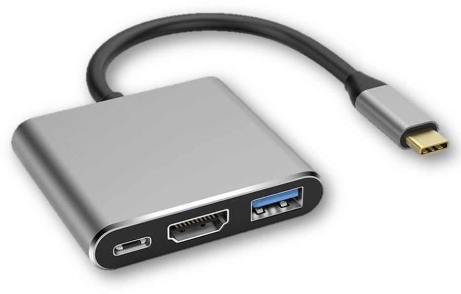 Adapter 3w1 Hub Usb-c Hdmi 4K MacBook 13 15 Air