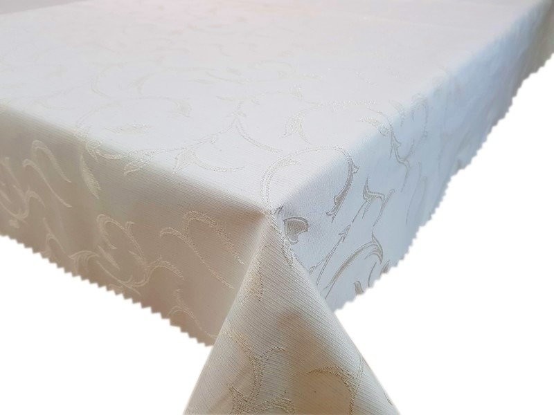 Euromat Obrus Obszywany Żakardowy Ines Srebrny Beżowy 02 INES SILVER BEIGE 02