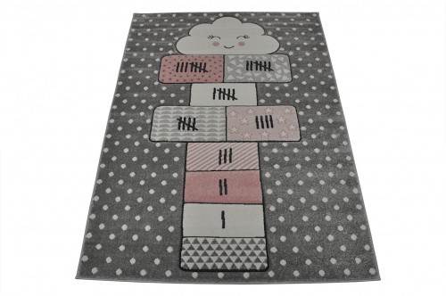 Berfin DYWAN DZIECIĘCY SMART KIDS 140X190cm GRA W KLASY SZARY/RÓŻ 22604 9642-22604/14