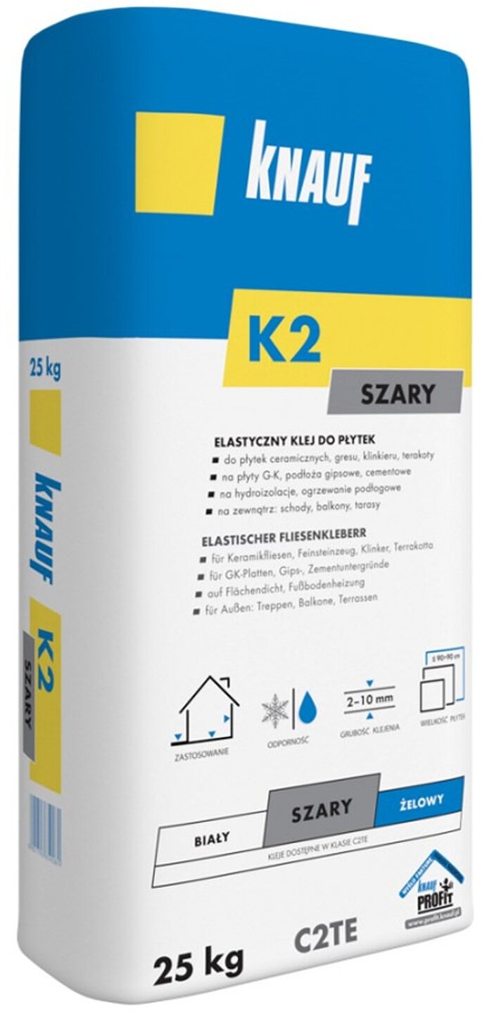 Knauf Knauf Elastyczny klej do płytek K2 szary 25 kg