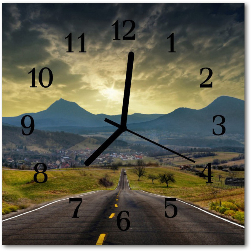 tulup pl Zegar szklany kwadratowy Góry 30x30cm