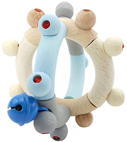 Hess-Spielzeug Hess 11108  drewnianych zabawek, motoryka grzechotka kula z drewna, nature Niebieski