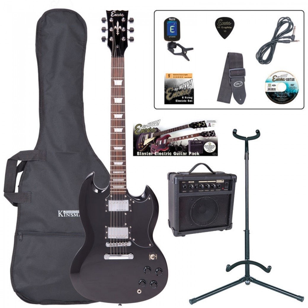 Encore EBP-E69BLK Electric Guitar Outfit Gloss Black