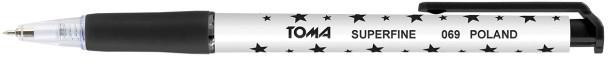 TOMA Długopis Superfine aut. 0,5mm czar. (30szt)