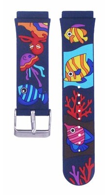 BEMI Pasek do smartwatcha BEMI Fun 20mm Wzór Morskiego Świata Granatowy BABFU07NN