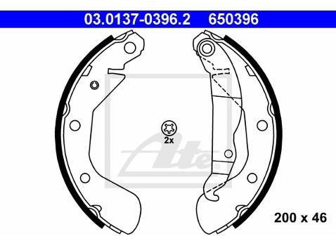 ATE Szczki hamulcowe - komplet 03.0137-0396.2