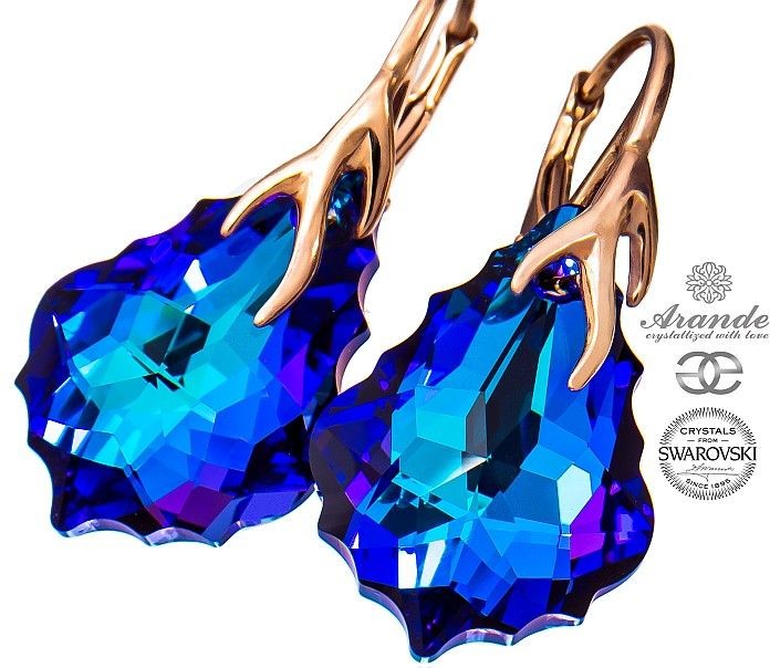 Swarovski kolczyki HELIO RÓŻOWE ZŁOTO SREBRO