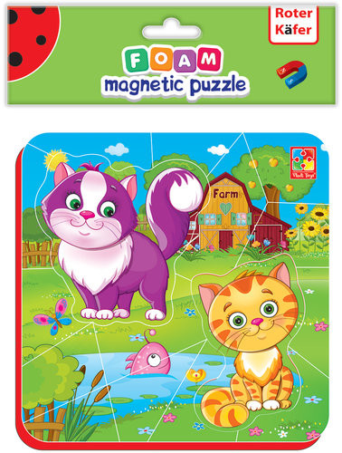 Puzzle Piankowe Magnetyczne Kotki