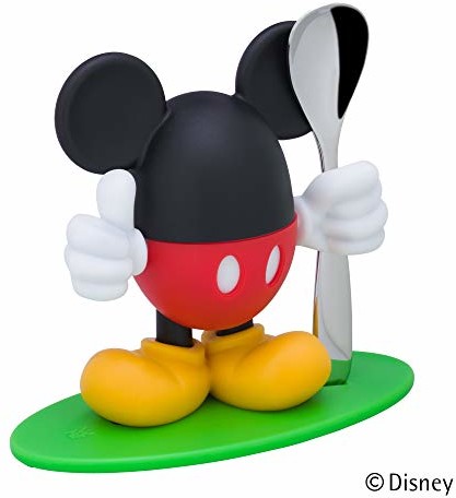 WMF Mickey Mouse kieliszek do jajka, z łyżeczką, tworzywo sztuczne, stal nierdzewna Cromargan polerowana, nadaje się do mycia w zmywarce, wyraziste kolory i przeznaczone do kontaktu z żywnością, wys.: (1296386040)