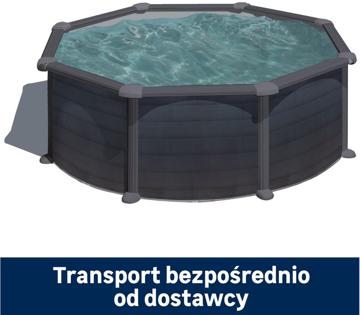 GRE Basen stelażowy 350x134 cm szary Dreampool Granada