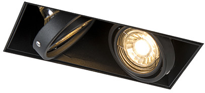 QAZQA Oprawa do wbudowania czarna regulowana bez ramki 2-źródła światła GU10 - Oneon