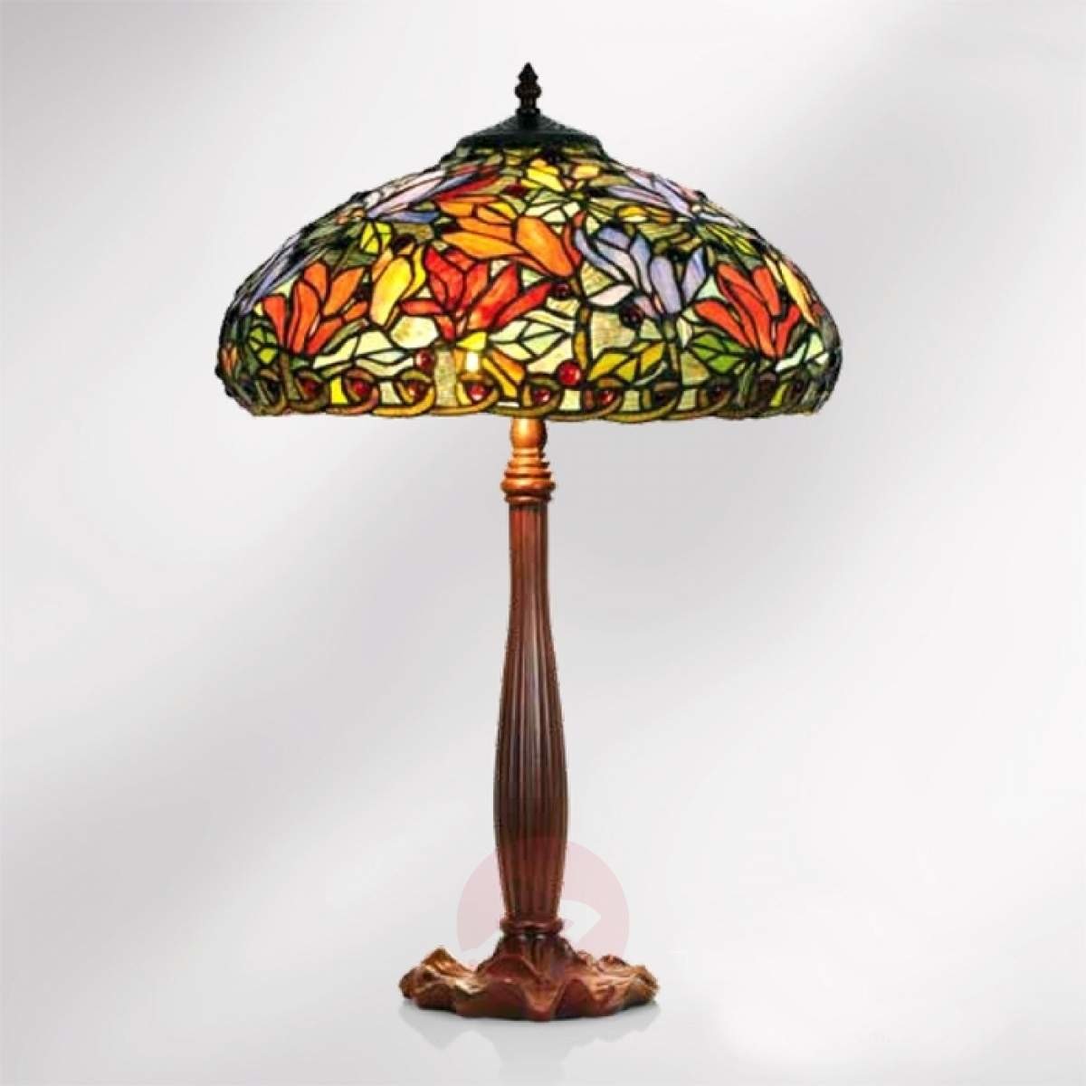ARTISTAR Kwiatowa lampa stołowa Elaine Tiffany 64 cm