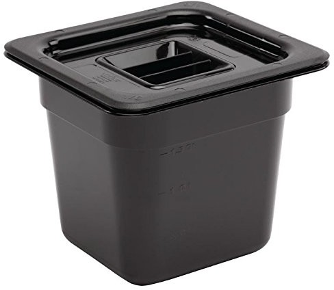Vogue u471 poliwęglanowe 1/6 GN w pojemnik, pojemność 2,3 L, H 150 MM X 162 MM X 176 MM L, czarna U471