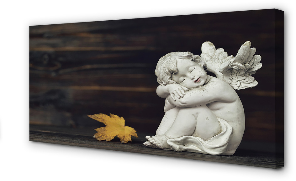 PL Tulup Obrazy na płótnie Śpiący anioł liść deski 120x60cm
