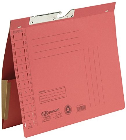 Elba 100570022 skoroszyt wahadłowy, opakowanie 50 sztuk, kieszeń z grzbietem z zeszytem urzędowym z kartonu Manila, czerwony 100570022
