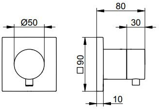 Keuco Ixmo Zawór odcinający podtynkowy DN15 aluminium 59541171002