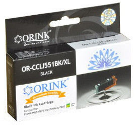 ORINK Tusz CLI551XLBK do drukarek Canon Pixma MG5450 / 6350 / Pixma iP7250 | Black | 12ml. CCLI551XLBK OR orink_CLI551XLBK OR