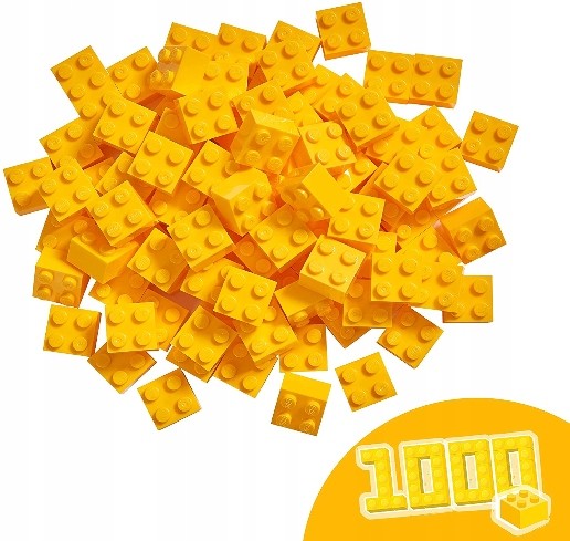 Klocki Blox 1000 sztuk Żółte 2x2 pasują do Lego