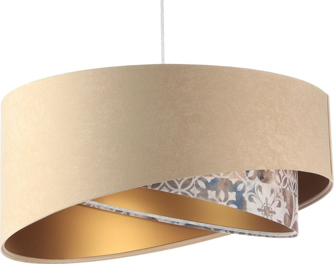 Koncept BPS Lampa wisząca BPS Lampa wisząca SANDERLING beżowa/złota BP-060-149