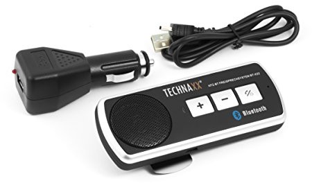 Technaxx samochodowy zestaw głośnomówiący Bluetooth BT-X22 do smartfonów/telefonów komórkowych 4260358121055