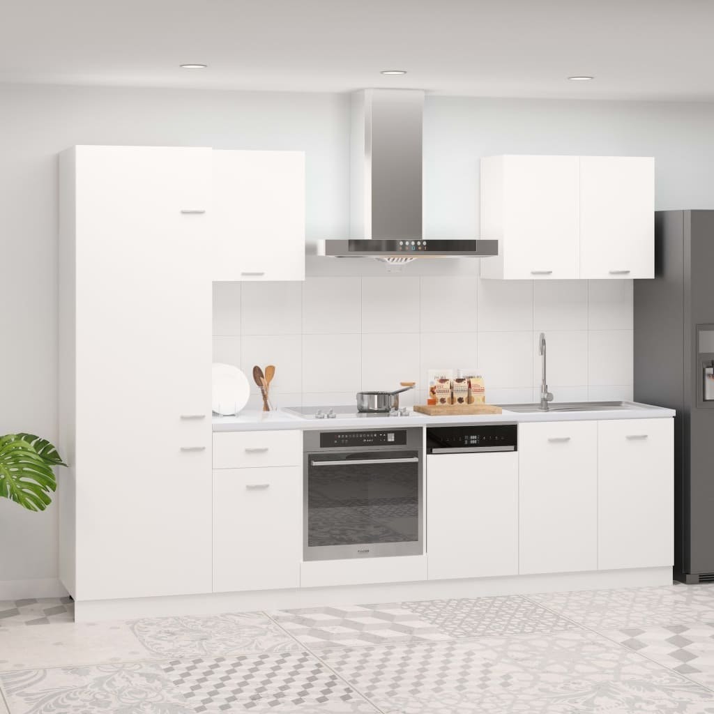 vidaXL Lumarko 7-cz. zestaw szafek kuchennych, biały, płyta wiórowa 3067631