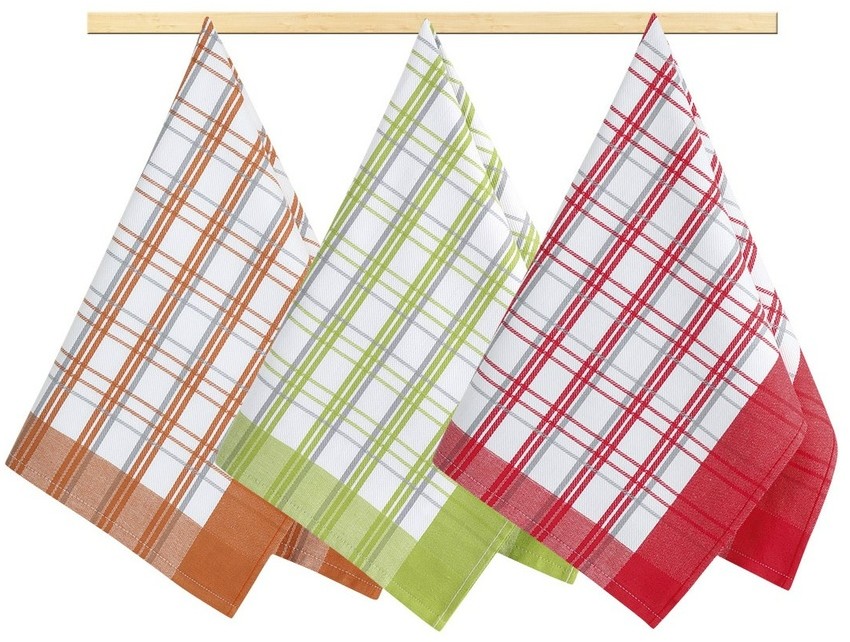 Bellatex Ścierki kuchenne Kratka, 50 x 70 cm, komplet 3 szt.