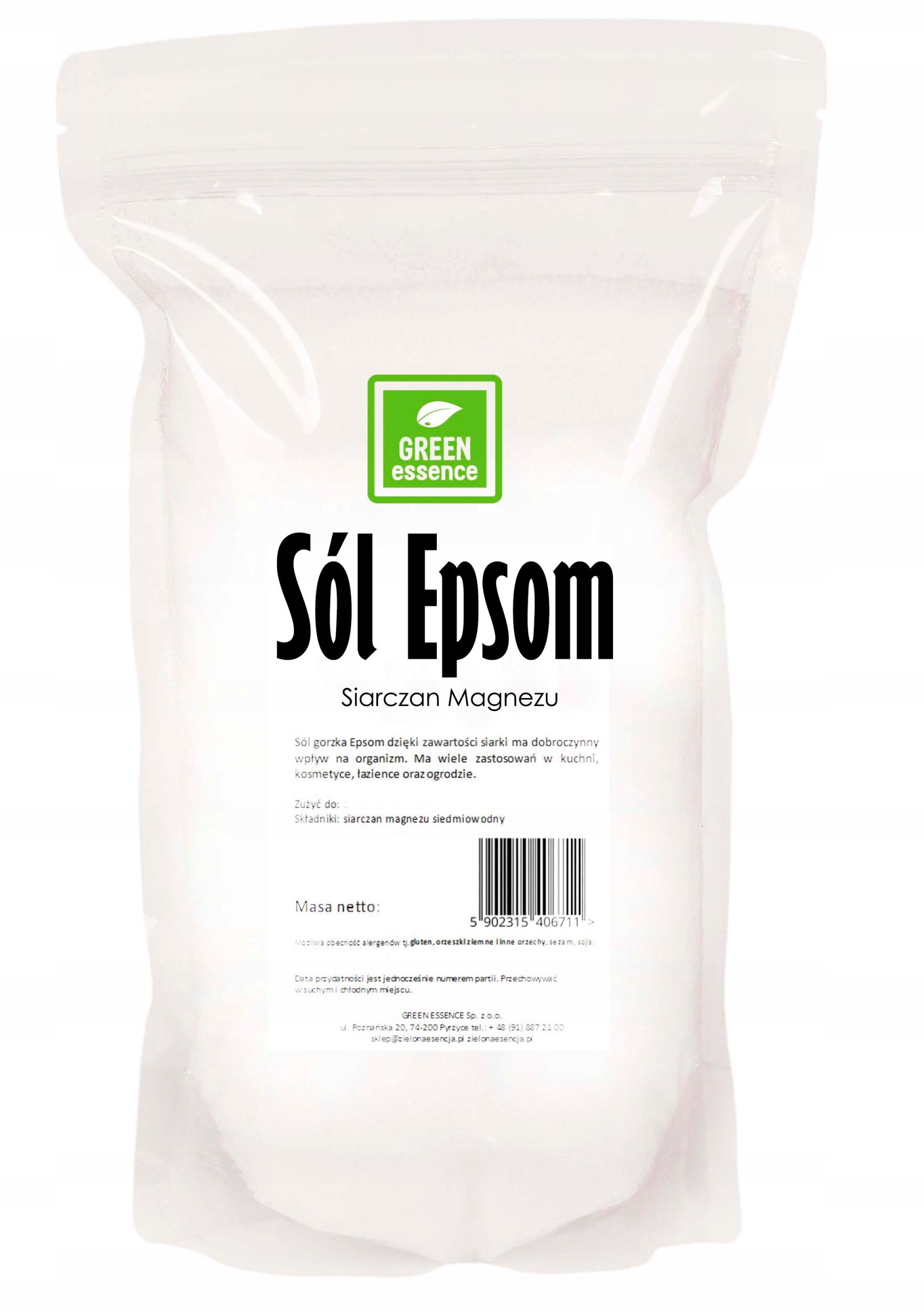 Niemiecki Siarczan Magnezu Czysty Sól Epsom 1kg