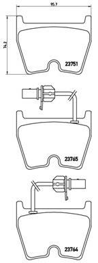 BREMBO Zestaw klocków hamulcowych, hamulce tarczowe P 85 078