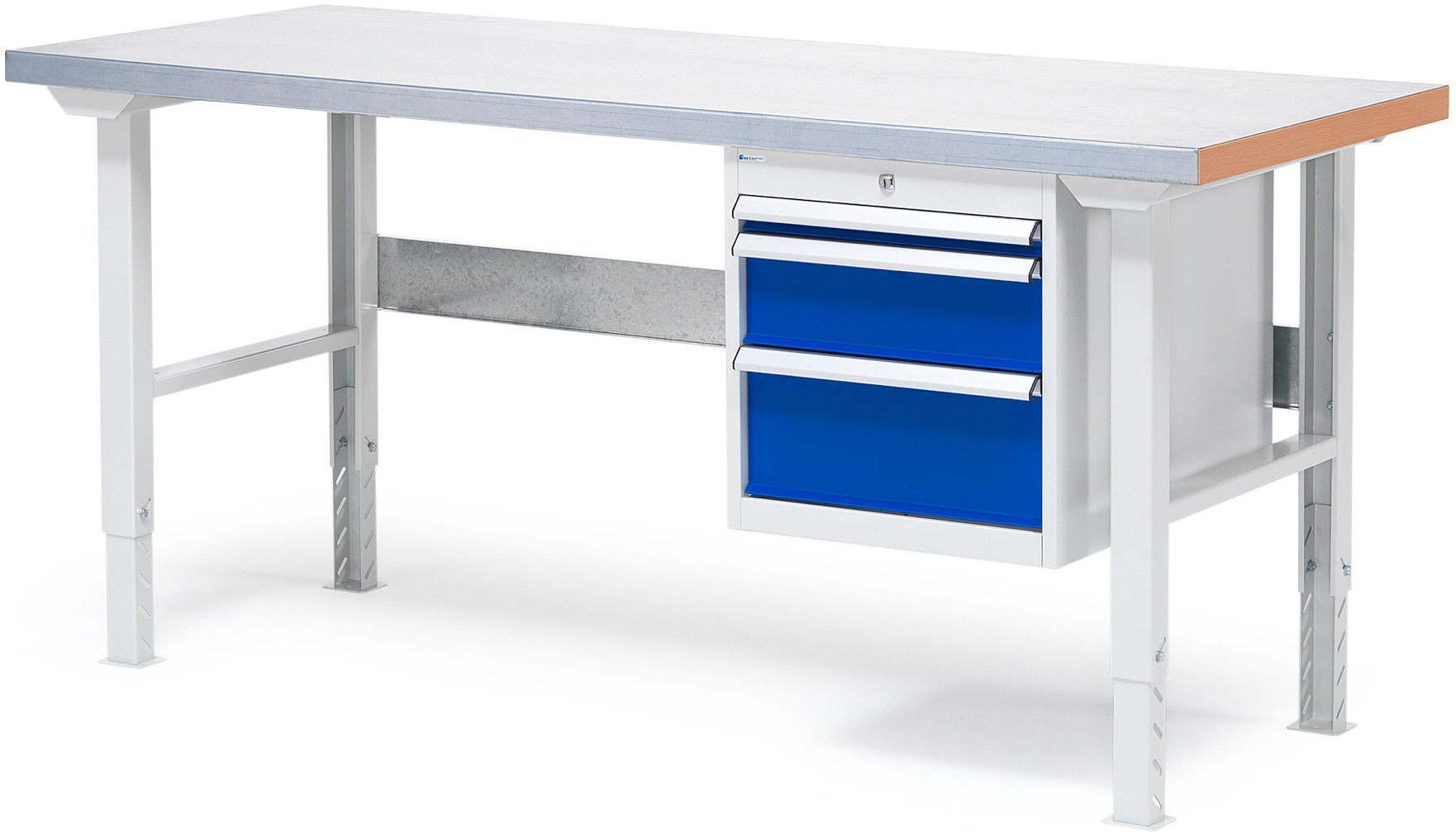 AJ Produkty Stół warsztatowy o powierzchni z płyty stalowej, 800x750x1500mm