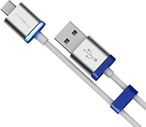 MiPow CCM101  60-GN Premium złącze micro USB kabel do ładowania i transferu danych z wtyczką z aluminium i diody LED wskaźnik naładowania do telefonu komórkowego, smartfona, odtwarzacz MP3, tablet, ur 69457 (6945764503098)