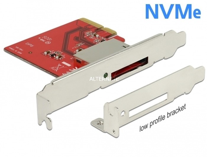 DeLOCK 91748 czytnik kart Wewnętrzny Metaliczny, Czerwony PCI Express, Adapter