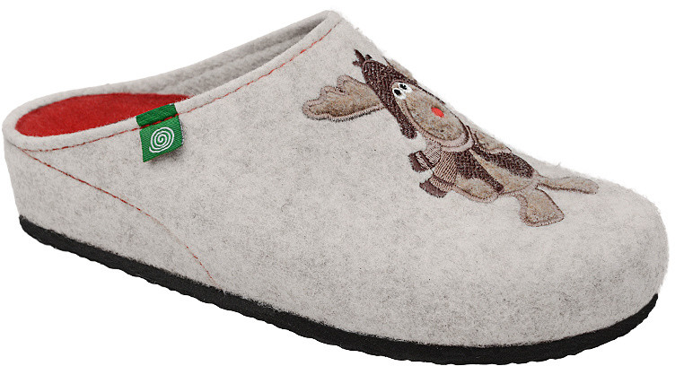 Dr BRINKMANN Kapcie Dr BRINKMANN 320016-81 OffWhite Ecru Pantofle domowe Ciapy zdrowotne 21447