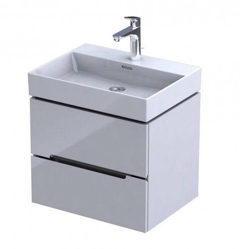 Oristo Szafka wisząca SILVER UNI 60 cm z umywalką BOLD BIAŁY POŁYSK OR33-SD2S-60-1-V3 + UME-BD-60-91