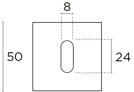 CONVEX Rozeta kwadratowa CONVEX QR5 mosiądz matowy klucz 15-412