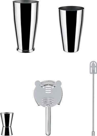 Alessi MIXOLOGY Zestaw Barmański Lunar Eclipse - Shaker + Akcesoria 5 El. 5050SET I