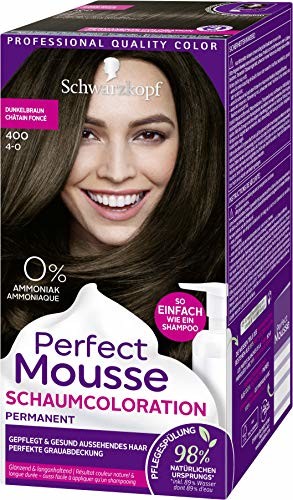 Perfect Mousse Schwarzkopf  permanentna farba piankowa 400 ciemnobrązowa poziom 3, trójpak (3 x 92,5 ml)
