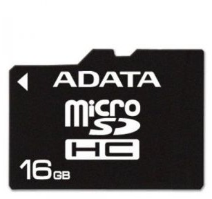ADATA micro SDHC Class 4 (+ czytnik) 16GB (AUSDH16GCL4-RA1)