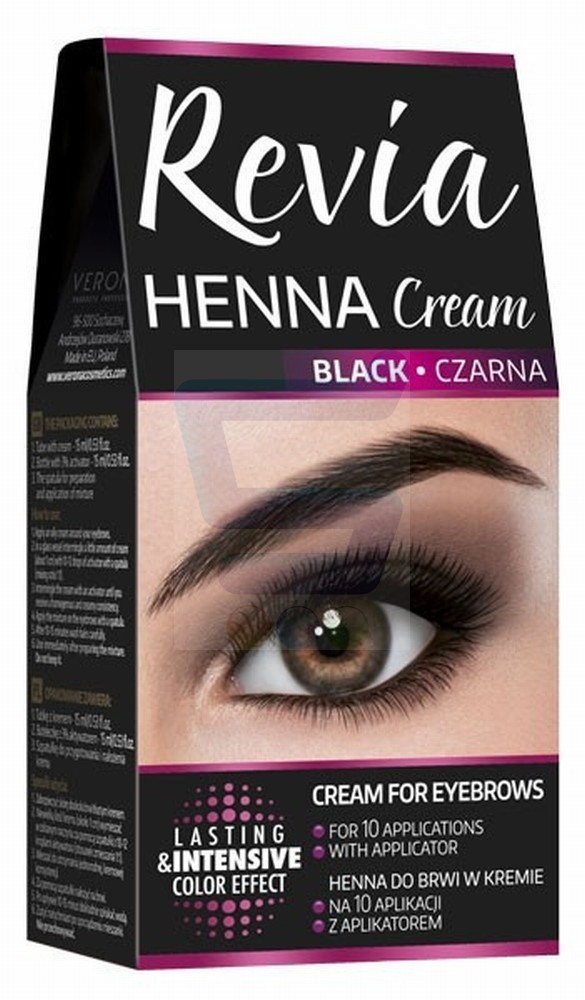 Verona Revia Henna do brwi w kremie Czarna 15 ml